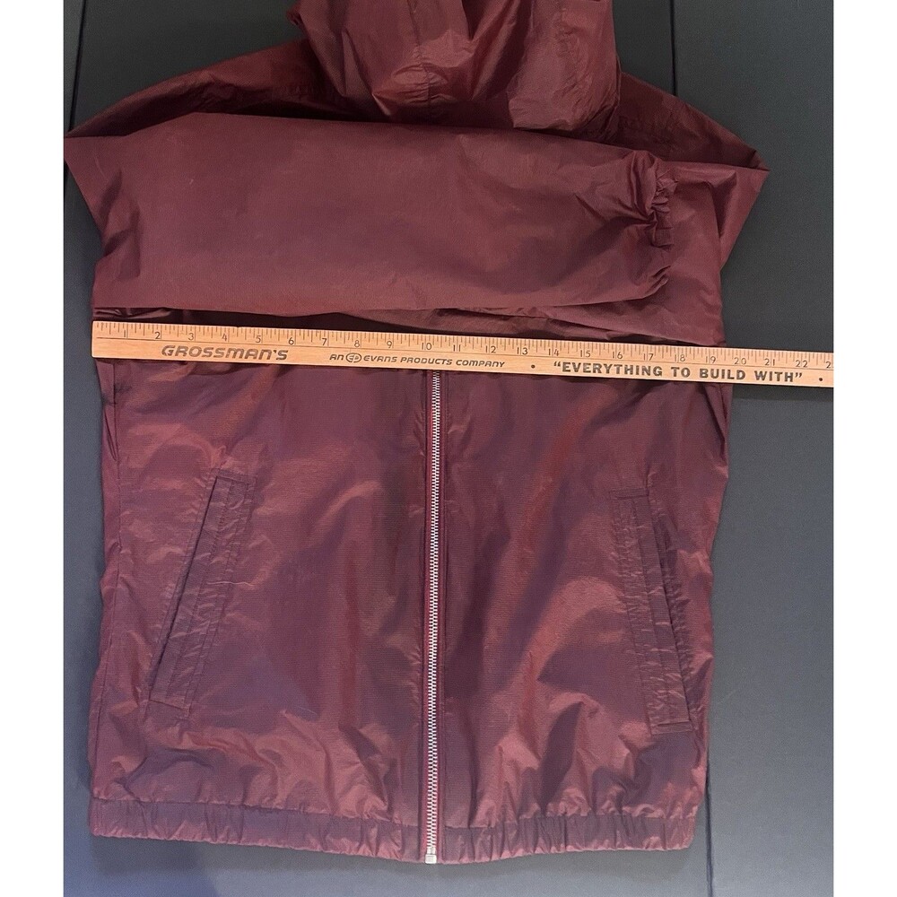 Abercrombie Fitch Windbreaker Jacket Full Zip Hooded Nylon Mens XS Maroon Red - Picture 5 of 6